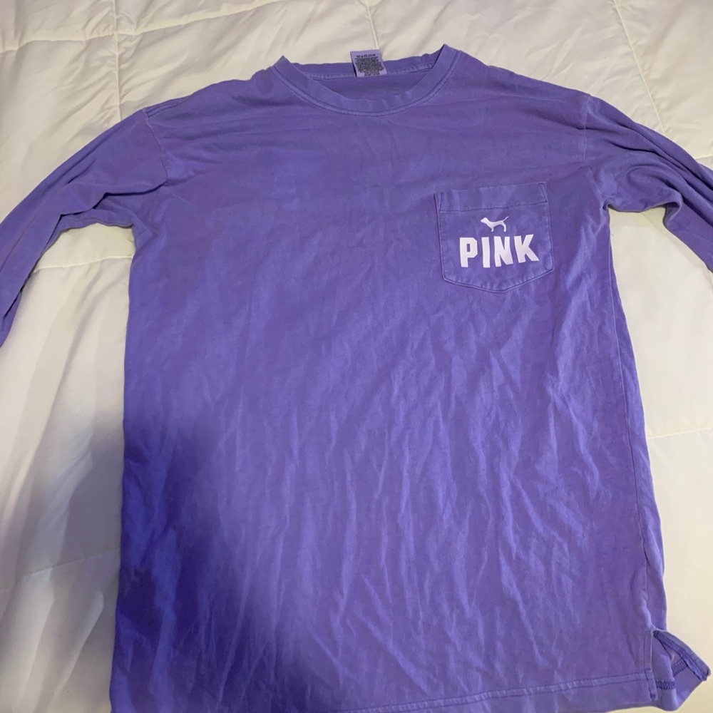 Pink shirt, purple
